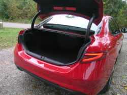 480 liters bagagerum, men ikke særligt let sat udnytte. Hængslerne til bagklappen forsvinder ind i beklædningen.